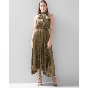 White House Black Market Gold Midi Dress